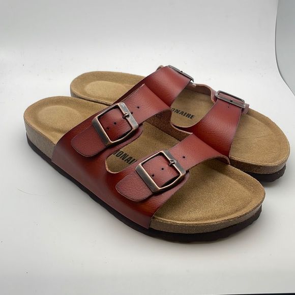 CUSHIONAIRE Women's Comfy Cork Footbed Sandal SIZE 7 WHISKEY - Picture 1 of 6